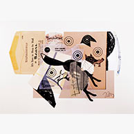 <em>Fox Target No.5</em>, 2011, 15"x21", Mixed media collage on paper